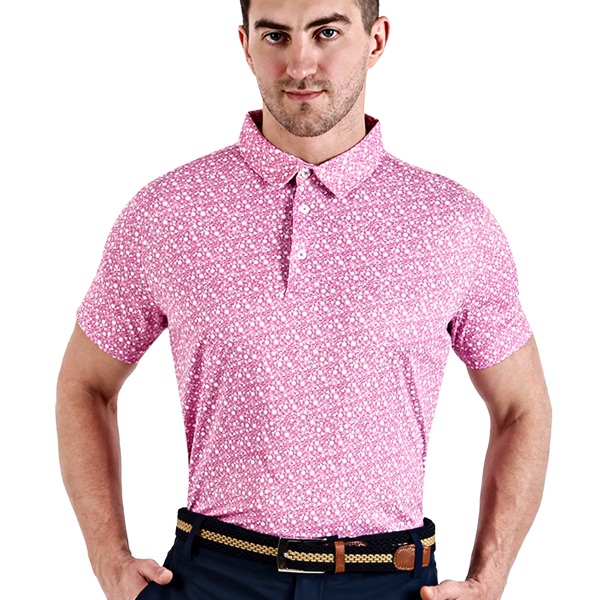 Sidus Men s Pink Printed Golf Polo T Shirt Asiansports.in 9903072000