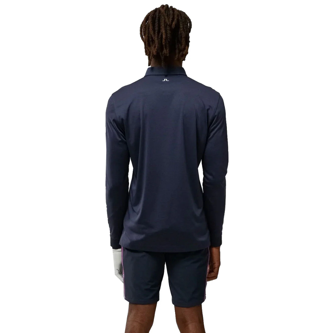 J.Lindeberg Gents Tour Tech Long Sleeve Polo Navy