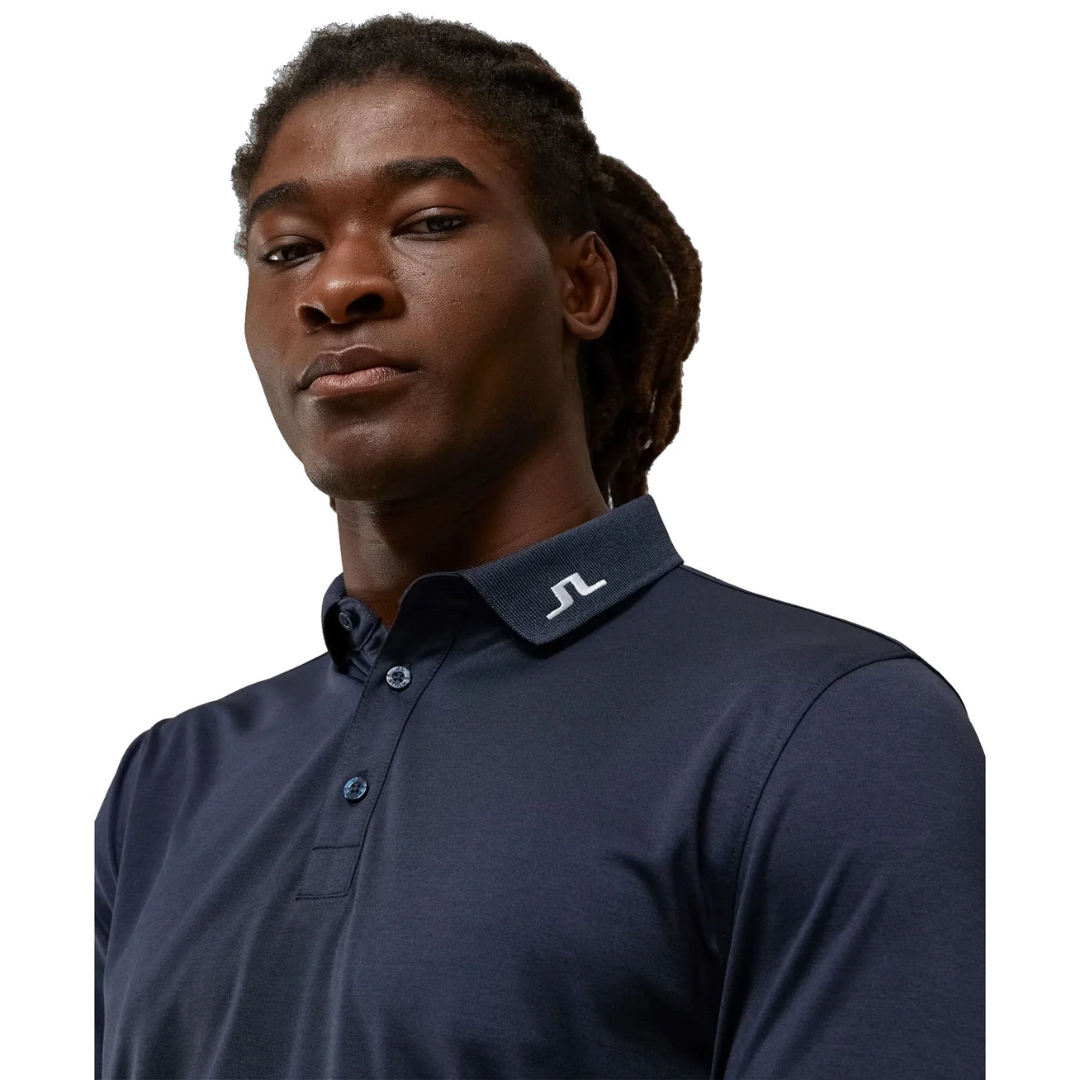 J.Lindeberg Gents Tour Tech Long Sleeve Polo Navy