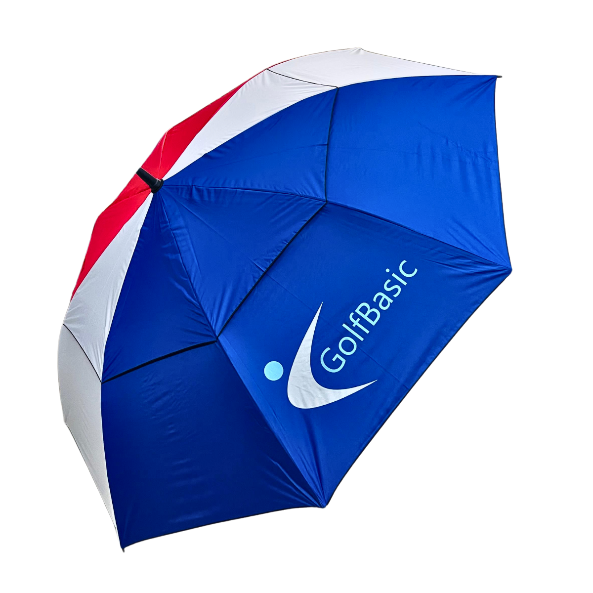 GolfBasic 60'' EP Coated Double Canopy Golf Umbrella (Red/White/Blue)