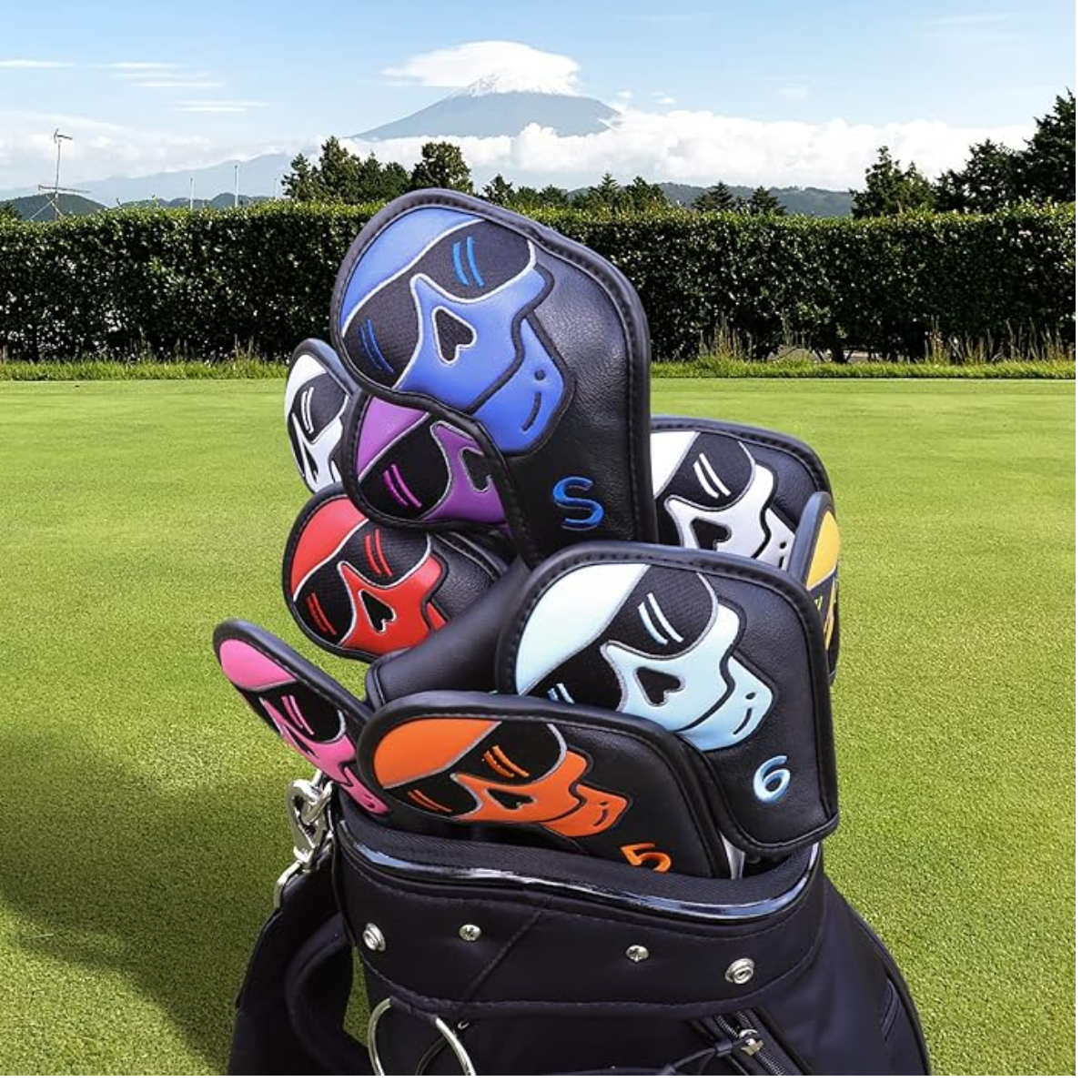 GolfBasic Smiling Skull Iron Face Covers (10pcs Set)