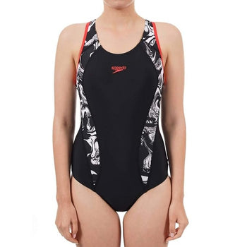 Speedo Women's Endurance 10 Side Panel Print Laneback One Piece Swimwear