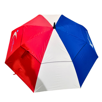 GolfBasic 60'' EP Coated Double Canopy Golf Umbrella (Red/White/Blue)