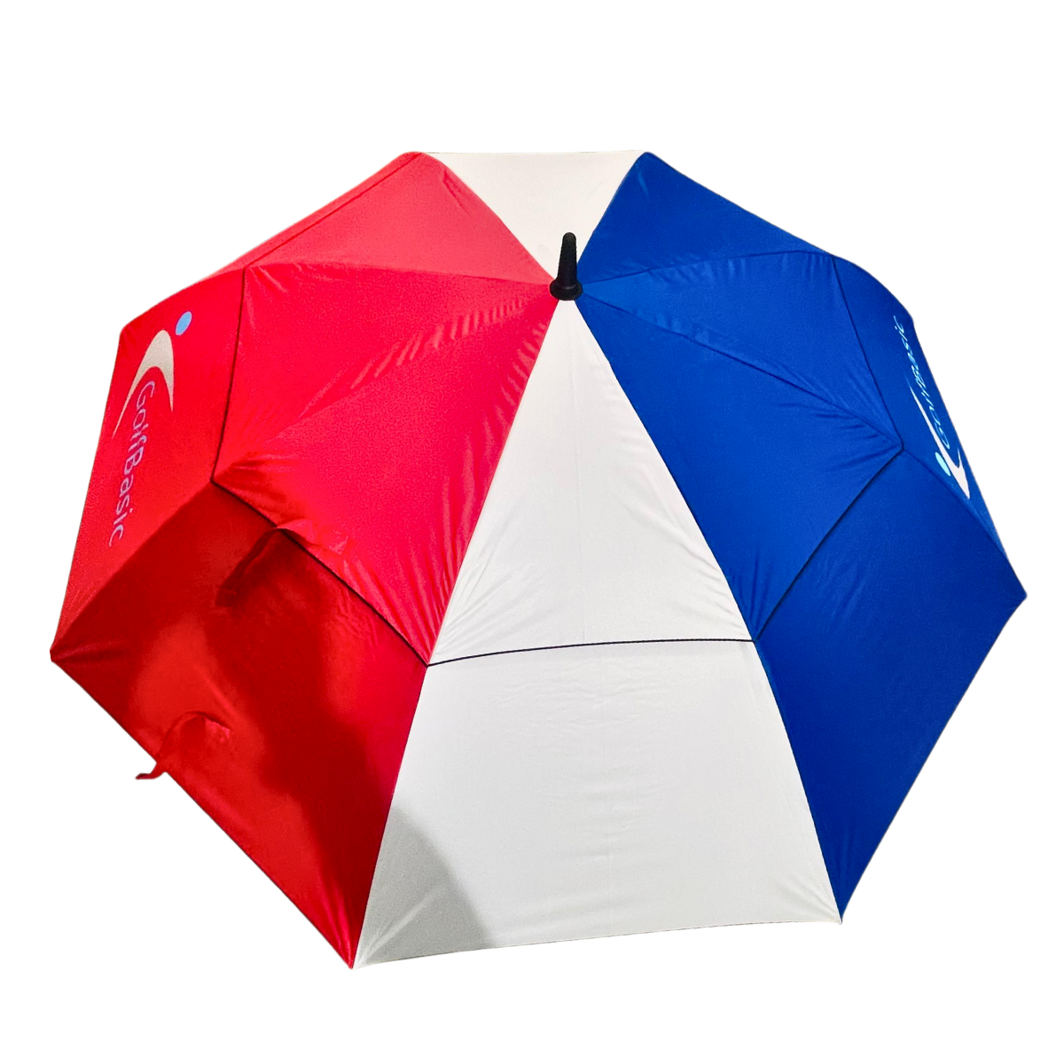 GolfBasic 60'' EP Coated Double Canopy Golf Umbrella (Red/White/Blue)