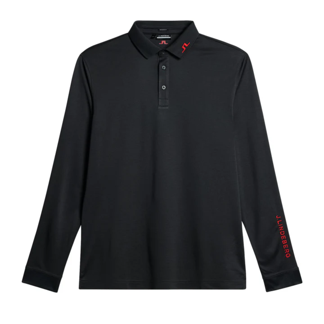 J.Lindeberg Gents Tour Tech Long Sleeve Polo Navy