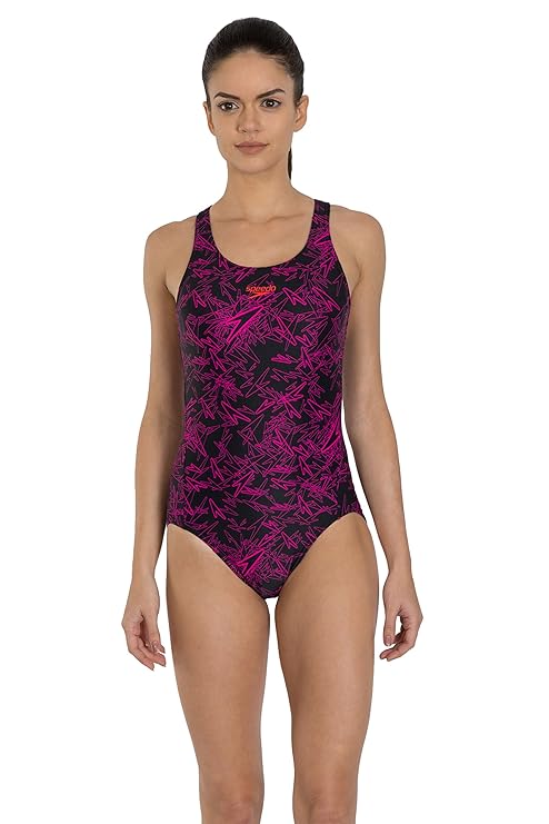 Speedo Women's Endurance10 Boom Allover Racerback One Piece Swimwear