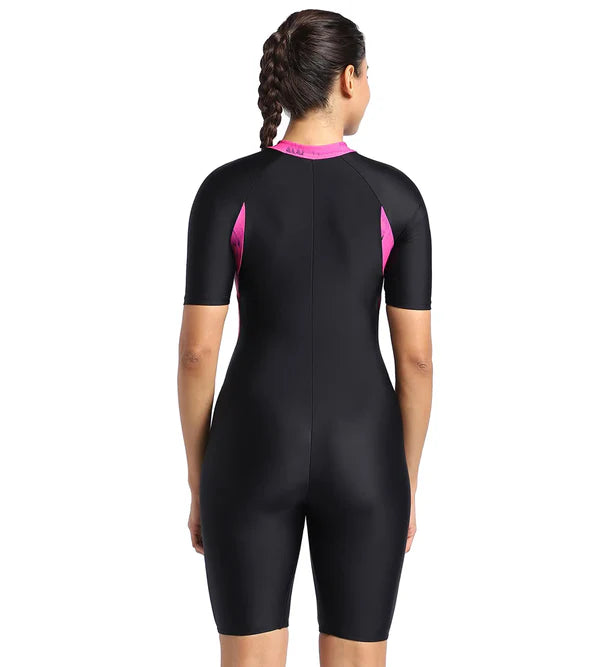 Speedo Women's Endurance Essential Panel Printed Kneesuit Swimwear