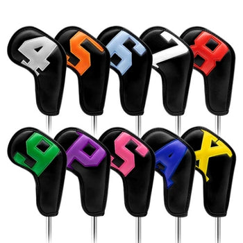 GolfBasic Prime Golf Iron Covers (10pcs Set) Black